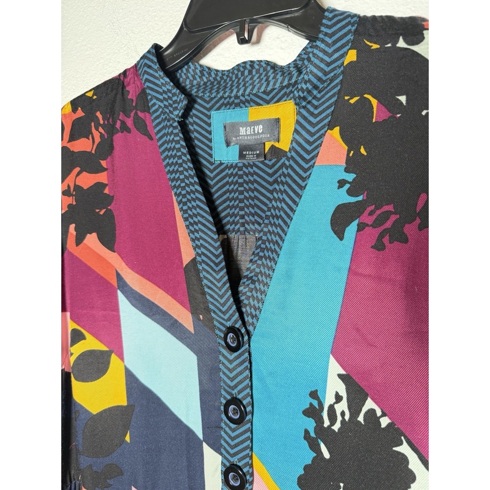 Anthropologie Gillian Abstract Shirtdress x Maeve Size Medium $150 - Picture 3 of 11